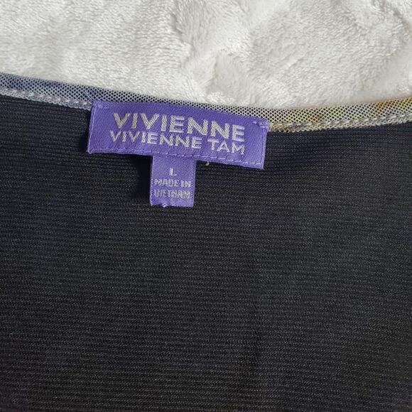 Vivienne Tam Multicolor Mesh Abstract Print Women's Tunic Top - Large - Picture 3 of 8